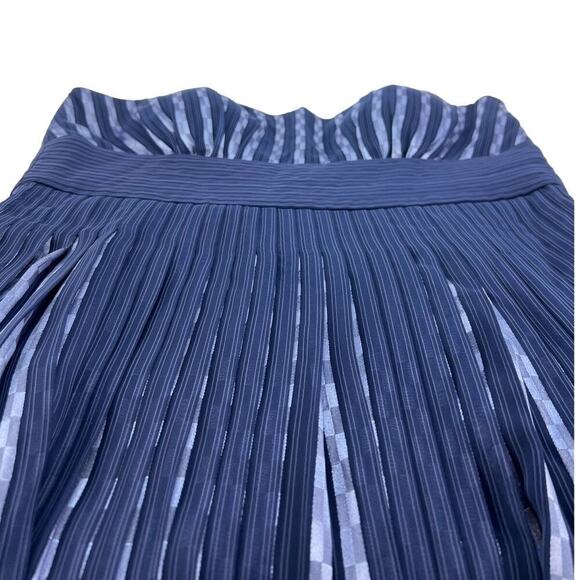 Lyndia Procanik Stripe Pleated Blue Adjustable Strap/Strapless Empire Dress 10 - Picture 3 of 12
